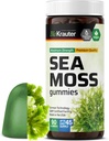 BIO KRAUTER Gommies de mousse de mer irlandaise pour les femmes et les hommes - 2840 mg Résistance - 90 Chews végétaliens - Supplément de racine Bladderwrack & Burdock - Formule Chondrus Crispus - Gummes de mer