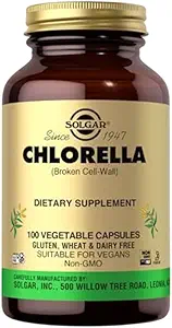 Solgar Chlorella - 100 capsules végétales - Absorption maximale - Non-OGM, végétalien, sans gluten, casher - 100 portions