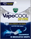 Vicks VapoCool gouttes de Gorge Médiquée Grave, Menthol Max Strength, Douleurs de Gorge Apaisante, Saveur de Givre d'Hiver, 45ct