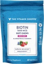 La biotine de Vitamine Shoppe Soft Chews pour le soutien des cheveux, de la peau et des ongles - 5000mcg - Berry mixte (60 Chews doux)