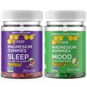 Natural Stacks Magnesium Gummies Bundle - Sleep + Mood Stress Gummies w/L-Theanine - 60 Total Magnesium Chewables