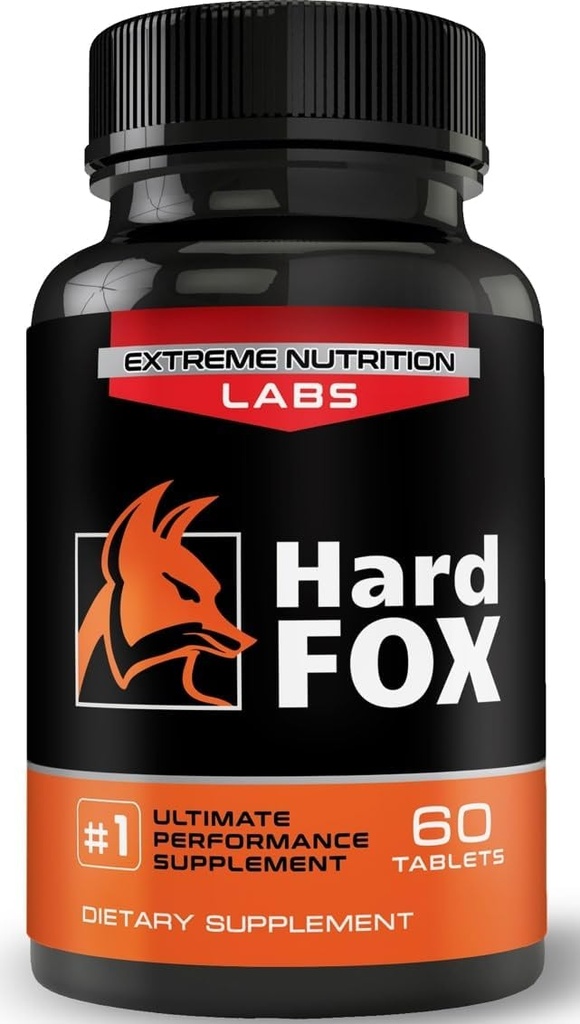 Hard Fox - #1 Performance ultime - 3" Taille ajoutée en 60 jours - Pilules d'élargissement pour hommes - Super Drive, Force, Taille, Endurance - 60 Compte