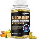Glucosamine Chondroitin Gummies - 60 Suppléments de soutien conjoints - 1500mg Extra Strength avec MSM, Elderberry, Turmeric - Cartilage et Immune Support pour adultes, hommes et femmes Vegan - Facile à avaler