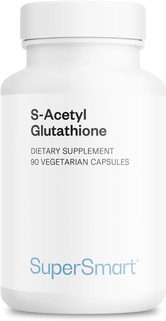 Supersmart S-acétyl glutathion 300mg par jour (haute absorption) - Forme stable du tripeptide L-glutathion - Supplément GSH