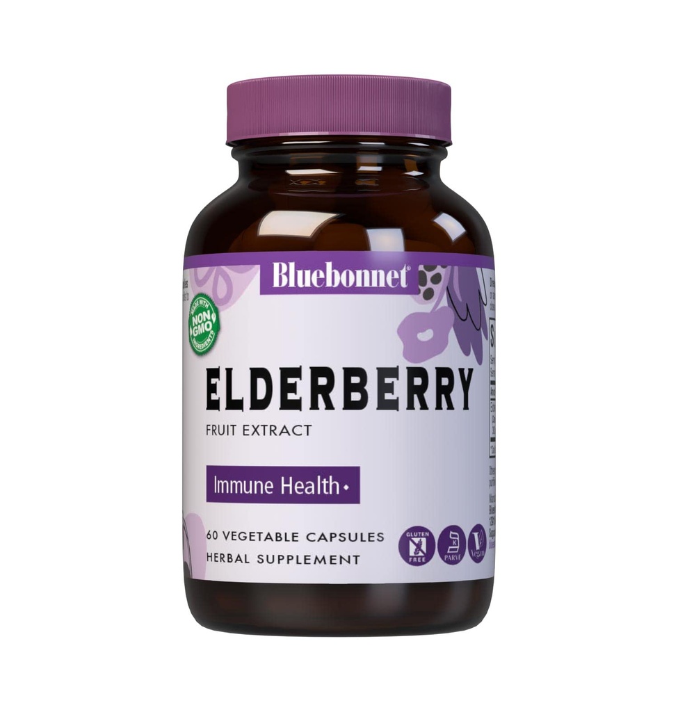 BlueBonnet Elderberry Fruit Extract Supplement, 60 Count