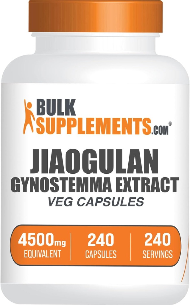 BulkSupplements.com Capsules de Jiaogulan - Gynostemma Extrait Capsules, Gynostemma Pentaphyllum Extrait, Jiaogulan 9000mg Équivalent - 1 Capsule, 240 jours d'approvisionnement, 240 Capsules de Veg (emballage peut varier)