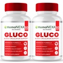 Hemonexa Gluco Blood Optimizer Capsules, Official Hemonexa Supplement Pills - Maximum Strength, All Natural Healthy Circulation & Stable Levels, Advanced Hemo Nexa Health Support Reviews (2 Pack)