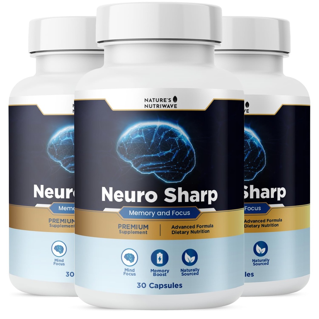 Neuro Sharp – Natural Formula with Bacopa Monnieri, Ginkgo Biloba & Huperzine-A – Made in the USA, Non-GMO, 30 Capsules, 3 Month Supply