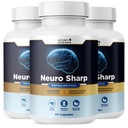 Neuro Sharp – Natural Formula with Bacopa Monnieri, Ginkgo Biloba & Huperzine-A – Made in the USA, Non-GMO, 30 Capsules, 3 Month Supply