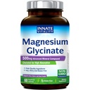 Vitalité innée Magnésium Glycinate 500mg.70mg Supplément de magnésium élémentaire- Absorption élevée, non buvée, non-OGM et sans gluten - Nerve, os et santé cardiaque - 60 Capsules Vegan Magnesio