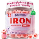 2 Pack - Iron Gummies for Women 25mg Plus Vitamin C, Beet Root, Methylated B6, B12, Methylfolate for Iron Deficiency, Anemia, Energy Boost, Sugar Free Iron Supplement, Non-Constipating, No After Taste