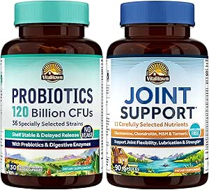 Vitalitown Probiotic + Glucosamine Chondroitine MSM Bundle (paquet de 2).