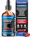 Glycinat de magnésium et gouttes liquides d'Ashwagandha avec racine valériane, camomille, fleur de passion, baume citron et L-théanine - Absorption rapide végétalienne - Supplément pour le bien-être et la relaxation (Berry mixte, 60mL)
