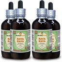 Kava Kava (Piper Methysticum) Glycérite, extrait liquide sans alcool séché (marque: HerbalTerra, fièrement fabriqué aux États-Unis) 4x4 fl.oz (4x120 ml)