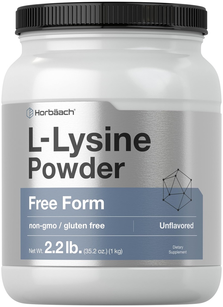 Horbäach L-Lysine Poudre de 2,2 lbs. Supplément sans aromatisé.