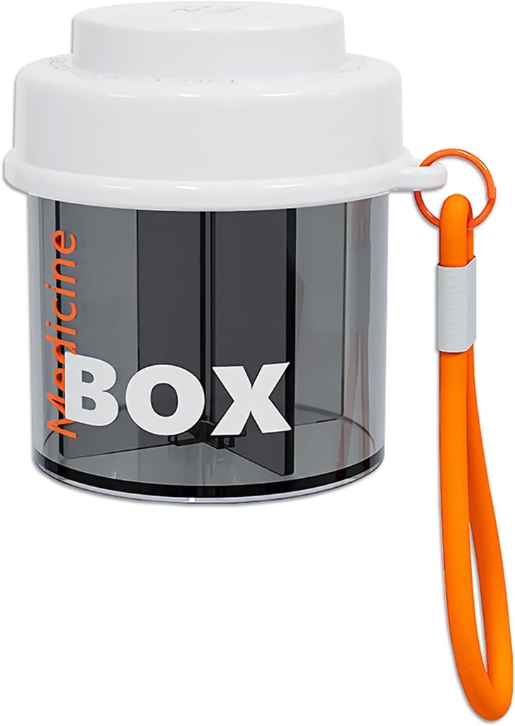 Distributeur de pilules, Bouteille d'Organisateur de Supplément Portable avec Anti-Mixing et Large Openings Design for Travel (Orange)