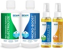 Beam Minerals Micro-Boost Humic Mineral Blend & Electrolyze Liquid and Insta-Lytes Natural Liquid Electrolytes 2oz and Happy-Lytes Fluvic Electrolyte Misting Spray 2oz