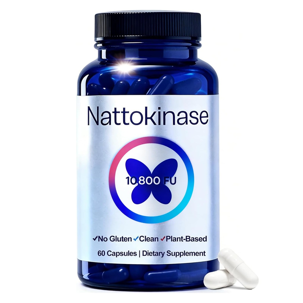 Nattokinase Supplement with 10,800 FU，Ultimate Nattokinase Supplement Organic,Odorless Fermented Soy Enzyme, Vegan, Gluten Free, Easy Daily Routine, 60 Capsules (1pc)