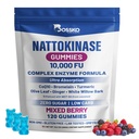 Nattokinase Gummies 10,000 FU 7-in-1 Ultra Absorption Cardiovascular Supplement with CoQ10 Bromelain Turmeric Ginger Olive Leaf & White Willow Bark for Men & Women Zero Sugar Low Carb MCT Oil Formula