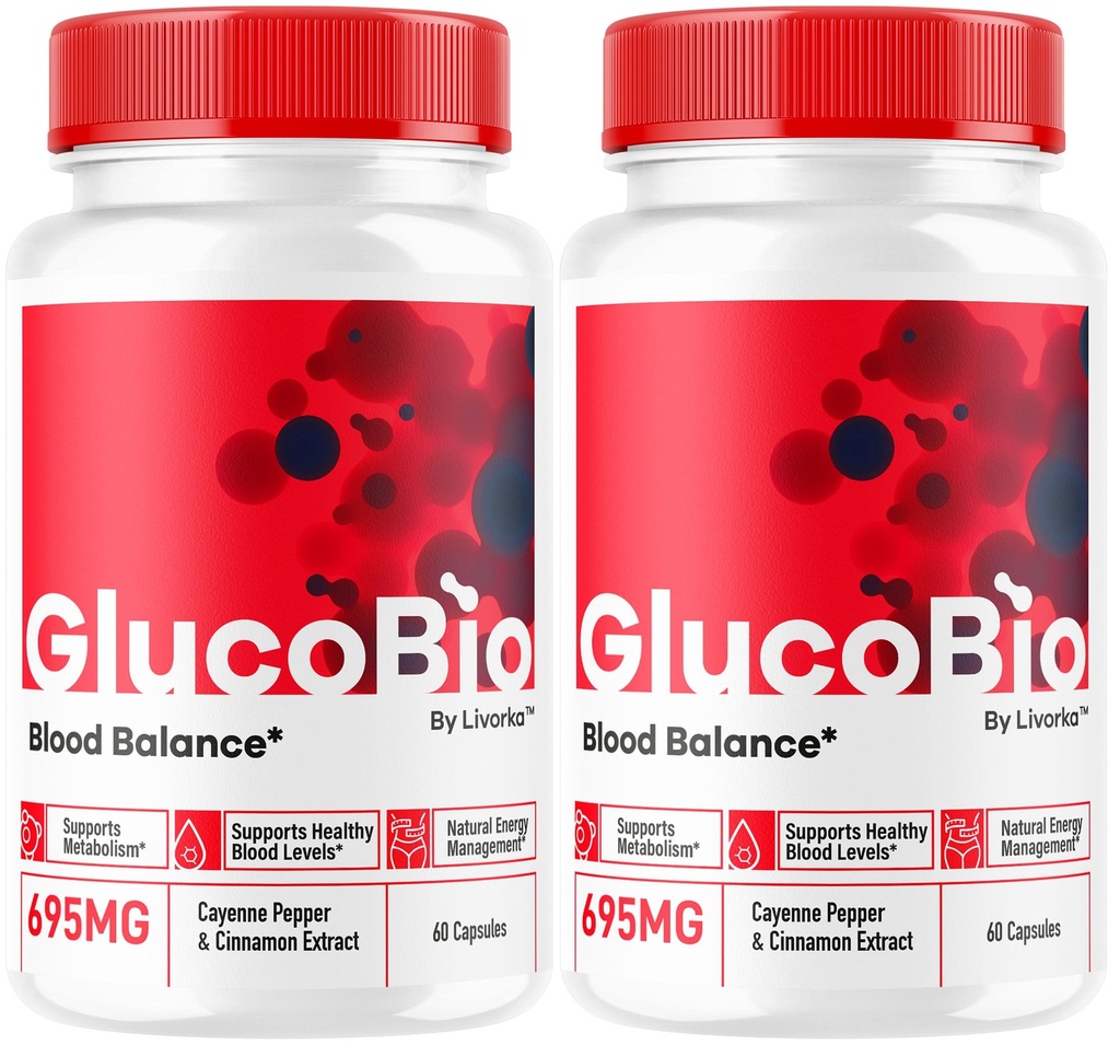 (2 Pack) GlucoBio Capsules - Gluco Bio officiel Pills de soutien, Formule avancée pour l'équilibre global, GlucoBio Pills, GlucoBio Supplément, Glucovio Reviews, 60 Capsules pendant 2 mois