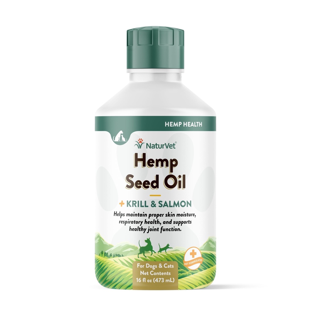 NaturVet Hemp Seed Oil Supplement for Dogs | 16 fl oz