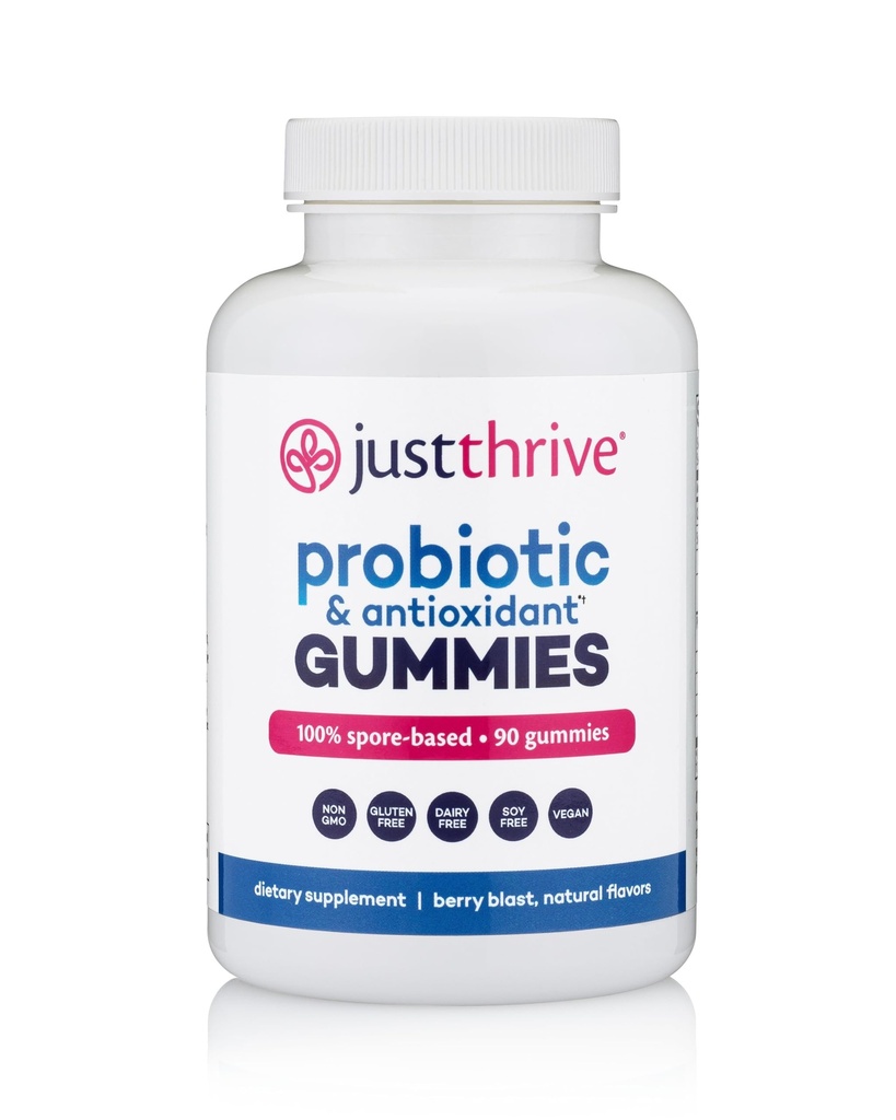 Just Thrive Probiotic Gummies - Kids, Men, and Womens Probiotic - for Digestive and Overall Health, 90 Count