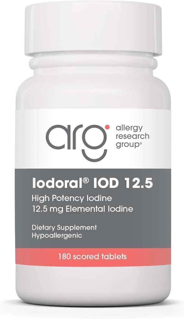 Supplément Iodoral Optimox 12,5 mg - Supplément d'iode, soutien thyroïdien pour les femmes et les hommes, pilules de solution Lugol, comprimés d'iodure de potassium, complexe minéral quotidien - 180 Compte