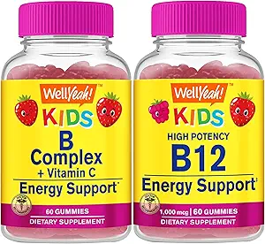 Et bien Ouais B enfants complexes + vitamine B12 enfants, bundle de gommes - Grande dégustation, supplément de vitamine, sans gluten, sans OGM, gomme à mâcher