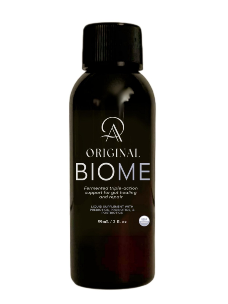 Original Biome, 3-in-1 Liquid Blend of Probiotics, Prebiotics & Postbiotics, Fermented Live Biome with Botanical Herbs for Gut Support, 2 Fl oz
