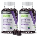 VITEEY Sambucus Gommies de mûre aînée pour adultes et adolescents + zinc et vitamine C - Sans sucre - Supplément à base de plantes immunosupport et booster - végétalien, sans gluten, sans gélatine, sans OGM, aromatisé aux baies à croquer