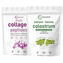 Micro Ingredients Multi Collagen Protein Powder 16oz & Instant Colostrum Powder Bundle 2 Pack | Grass-Fed Collagen Peptides | Premium Bovine Mother’s First Milk