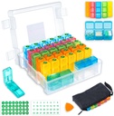 Organisateur mensuel de pilules 3 fois par jour avec boîte étanche de 31 jours, sac à pilules hebdomadaire, cutter à pilules, Stickers, Pick d'ouverture en plastique pour une utilisation facile, Gestion quotidienne pratique des médicaments (blanc)