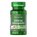 La fierté de Puritan KSM-66 Ashwagandha® 450mg, supplément alimentaire hautement concentré pour le soulagement du stress, l'amélioration de l'humeur et le soutien de la mémoire, 1 mois d'approvisionnement, 60 capsules