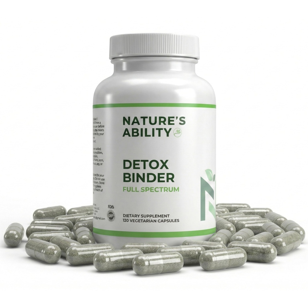 NATURE'S ABILITY Detox Binder Full Spectrum - Modified Citrus Pectin, Shilajit Fulvic Acid, Zeolite, Activated Charcoal, Molybdenum - for Environmental Wellness - 120 Vegetarian Capsules