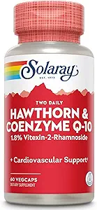 SOLARAY Potence garantie Hawthorn & CoQ10, Cape de Veg (Btl-Plastique) 600mg.60ct