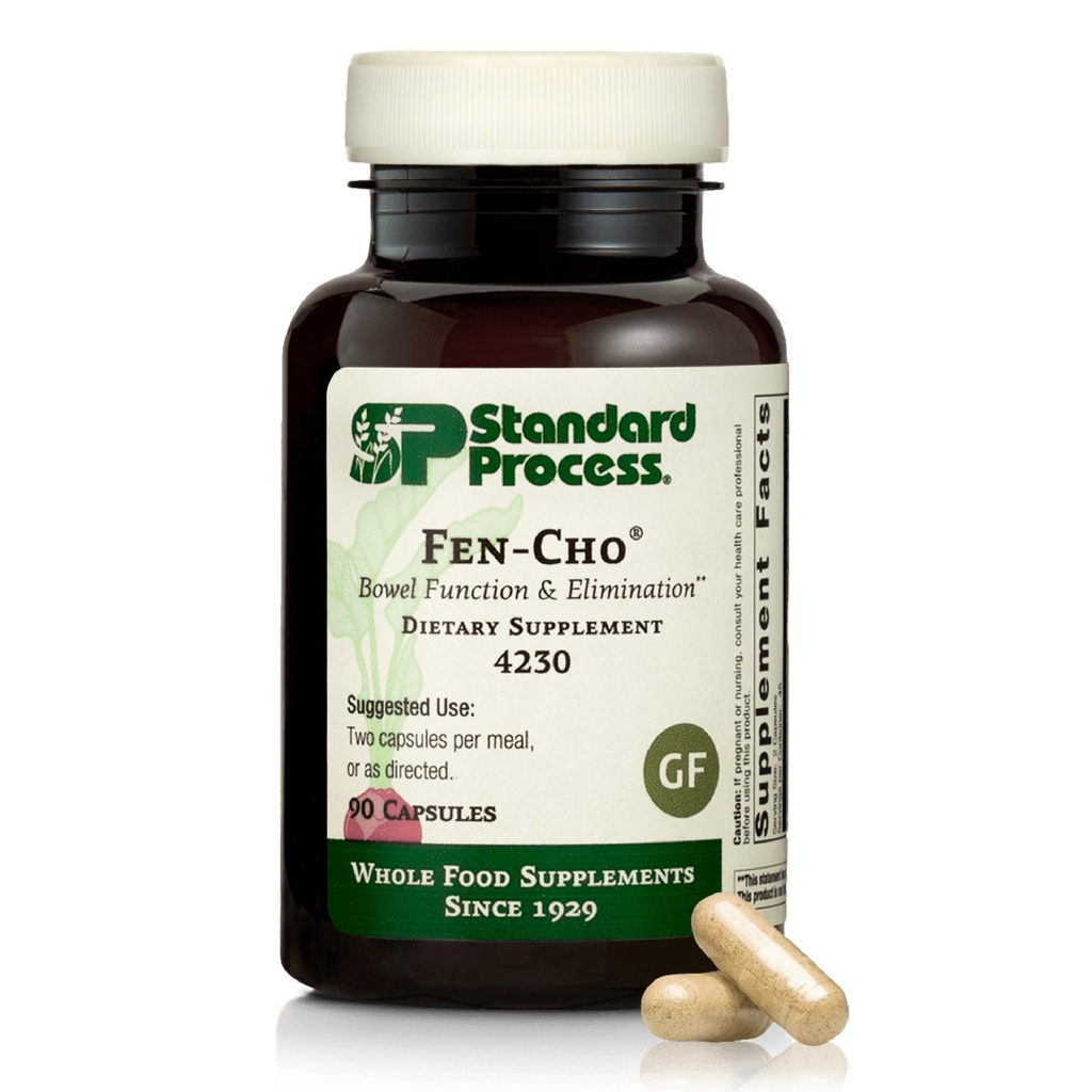 Procédé standard Fen-Cho - Supplément de santé digestif et gustatif - Sans gluten, sans lait et sans soie - 90 capsules (45 portions)