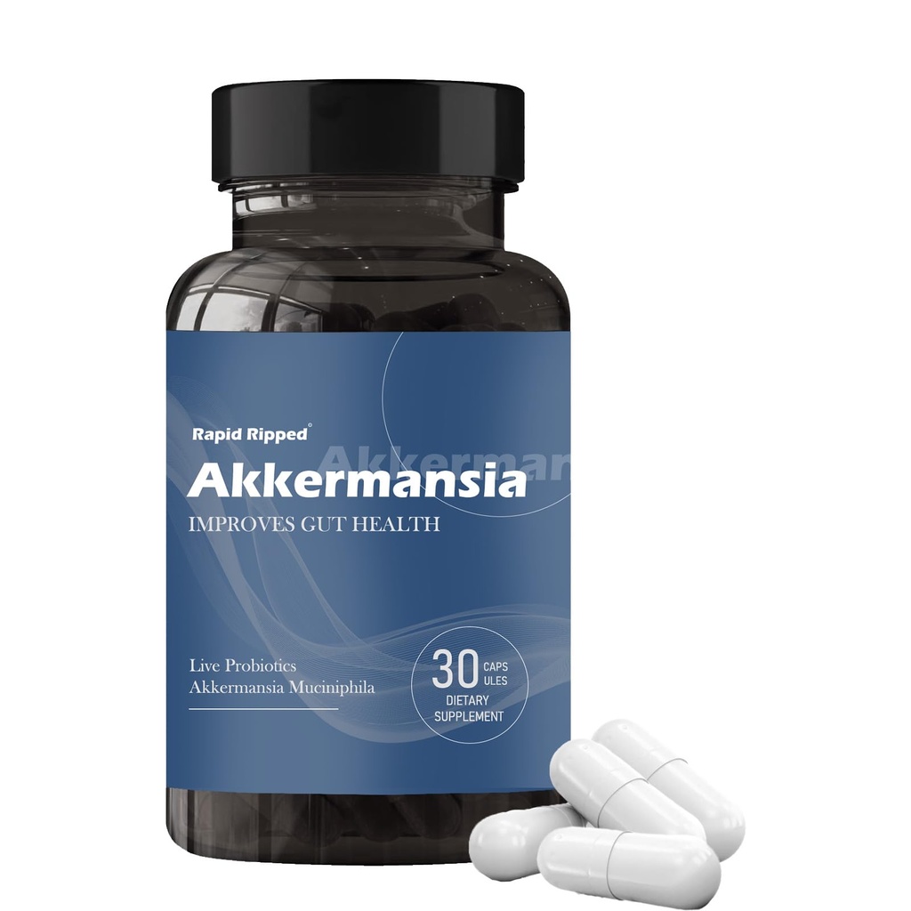 Akkermansia Probiotic with Prebiotic Fiber - Increases GLP-1 Production, Delayed Release, Third-Party Tested, 100M AFU Live Strain for Gut Health for Men & Women (1pc)
