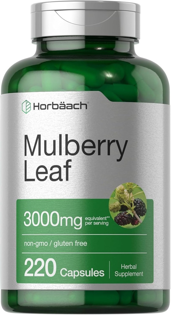 Horbäach Mulberry Capsules d'extrait de feuille 3000mg.