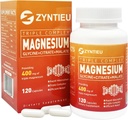 Complexe Triple de Magnésium de 400mg de Glycinat de Magnésium, de Malate et de Citrate pour les muscles, les nerfs et l'énergie de Vitamine C,B6 pour une absorption élevée pour les femmes et les hommes(120 Capsules)