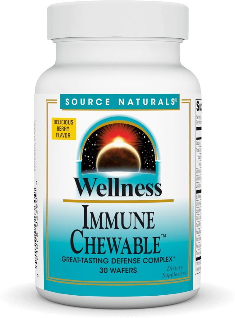 Source Naturals Wellness Imune Complexe de Défense Chewable* - 30 Wafers Chewables