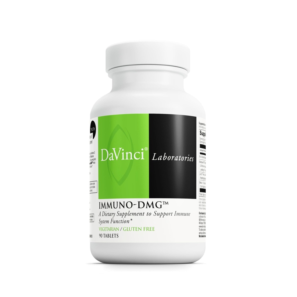 DAVINCI Labs Immuno-DMG - Dietary Supplement to Balance and Support Immune System Functions* - with DMG, Maitake Powder, Larch Tree and Beta Glucan - Gluten-Free - 90 Vegetarian Tablets