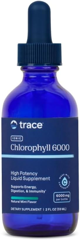 Trace Minerals Chlorophylle ionique liquide – Saveur de menthe naturelle – Soutient la santé cellulaire, la digestion, l'énergie et la fonction immunitaire – végétalien, sans gluten, sans OGM – 2 fl oz (120 portions)