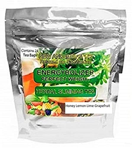 Energybolizer Perfect Tea (24 Bags) Herbal Detox and Colon Cleanser for Better Digestive Health HONEY LEMON LIME GRAPEFRUIT FLAVOR