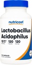 Nutricost Lactobacillus Acidophilus 10 Million CFU, 120 Capsules végétariennes
