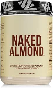 NAKED poudre de protéines d'amande des fermes américaines, seulement 1 ingrédient, végétalien, sans gluten, sans additifs, sans sel, sans sucre - 38 portions - 1,5LB