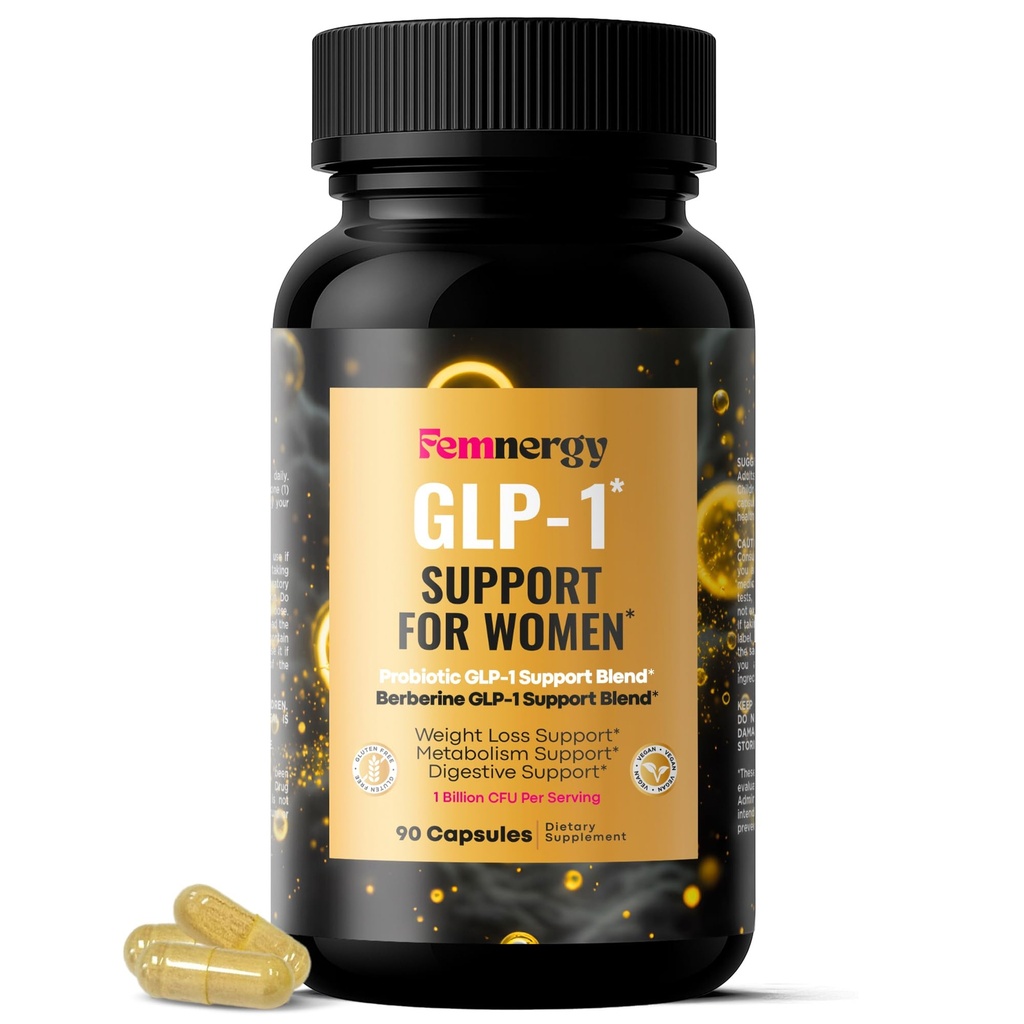 GLP-1 Support Probiotic Supplement for Weight Loss - Daily GLP1 Support with Berberine for Women to Support Metabolism Gut Wellness Boost Fat Burn - Natural Oral Probiotics