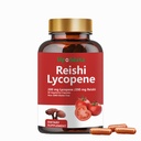 Capsules de lycopène, Lycopène naturel 200mg avec Mushroom Reishi Bio 200mg Supplément pour la santé de la prostate et le soutien immunitaire - Sans gluten, sans OGM, 60 Capsules (1 Pack)