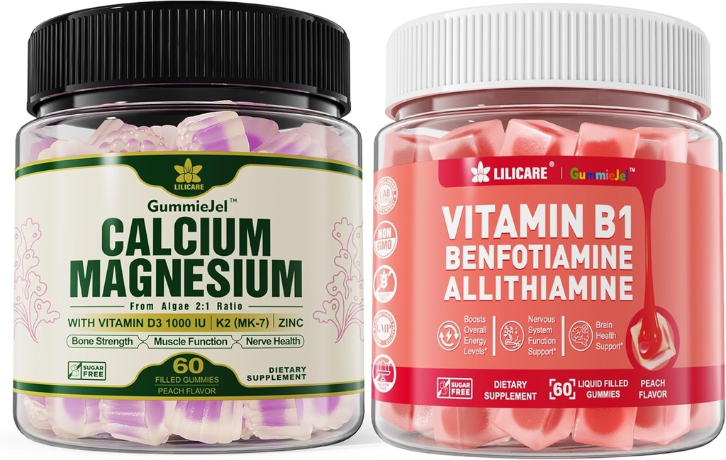 Plant Based Calcium Supplement +Vitamin B1 Gummies