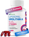 Urolithine Supplément 1700mg avec NAD+, CoQ10, Supplément Trans-Resveratrol pour hommes femmes, 60 Softgels pour la santé quotidienne et le soutien antioxydant, Énergie musculaire, Vieillissement en santé, Très Biodisponible