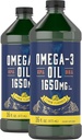 Carlyle Omega 3 Huile de poisson liquide 1650mg.32 fl oz (2 x 16oz bouteilles)